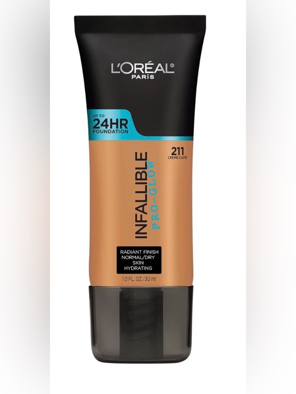 L'Oreal Paris Makeup Infallible Up to 24HR Pro-Glow Foundation, Creme Cafe, 1 fl